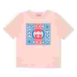◆키즈◆22SS 키즈 로고 프린트 티셔츠 핑크 575114 XJDZ8 5407