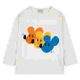 ◆키즈◆23FW 키즈 마우스 프린팅 롱슬리브 티셔츠 크림 223AC017 100