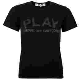 ◆12주년◆여성 PLAY 로고 프린팅 티셔츠 블랙 AZ-T187-051-1