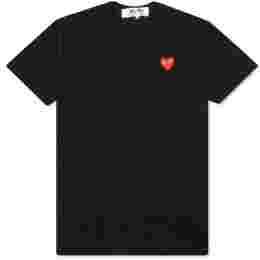 ◆당일◆24SS 레드 하트 와펜 패치 티셔츠 블랙 AZ-T108-051-1