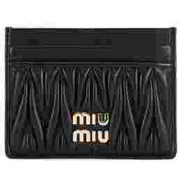 ◆당일◆23FW 금장 로고 마테라세 카드지갑 블랙 5MC076 2FPP F0002