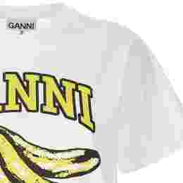 ◆당일◆24SS 바나나 프린팅 로고 티셔츠 브라이트화이트 T3861 151