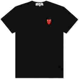 ◆당일◆23SS 여성 더블 레드 하트 와펜 티셔츠 블랙 AZ-T287-051-1