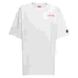 ◆당일◆23SS 여성 플라워 패치 로고 프린팅 티셔츠 화이트 2TS009 4SG 01