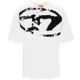 ◆당일◆24SS T-BOXT D 벨벳 로고 티셔츠 아이보리 A13049 0DQAU 141