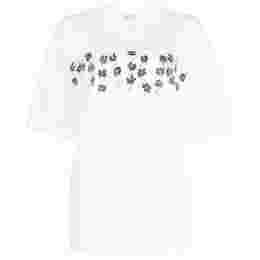 ◆당일◆22SS 플로럴 로고 프린트 티셔츠 화이트 THJET49EPM USCT06 DLW01