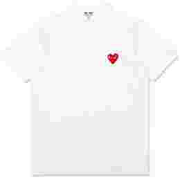 ◆당일◆24SS 여성 레드 와펜 카라 티셔츠 화이트 AZ-T005-051-5