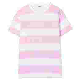 ◆키즈◆22SS 키즈 로고 프린트 스트라이프 티셔츠 화이트/핑크 MS028774 001