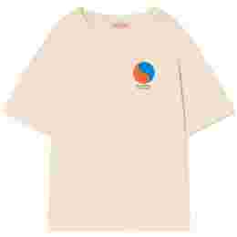 ◆키즈◆23FW 키즈 백 로고 프린팅 오버핏 티셔츠 아이보리 F23019 303EI