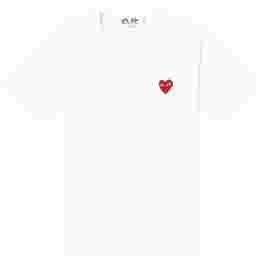 ◆당일◆23SS 여성 레드 하트 와펜 티셔츠 화이트 AZ-T107-051-2