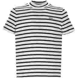 ◆당일◆25SS 로고 자수 스트라이프 티셔츠 에쿠르/블랙 COHCA F26348 TAT