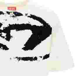 ◆당일◆24SS T-BOXT D 벨벳 로고 티셔츠 아이보리 A13049 0DQAU 141