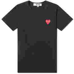 ◆당일◆23SS 여성 미니 레드 하트 와펜 티셔츠 블랙 AZ-T107-051-1