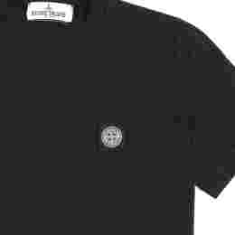 ◆12주년◆여성 체스트 로고 패치 티셔츠 블랙 741620147 V0029
