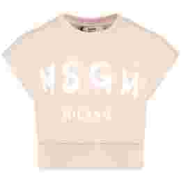 ◆키즈◆23SS 여성 로고 프린팅 크롭 티셔츠 베이지 MS029462 015