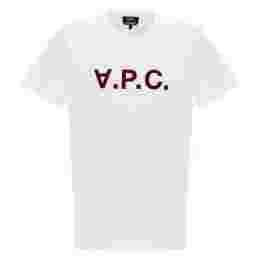 ◆당일◆24SS VPC 벨벳 로고 티셔츠 화이트 COBQX H26943 TAB
