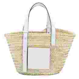 ◆당일◆25SS 스퀘어 로고 바스켓 토트백 네추럴/화이트 A223S92X04 2163